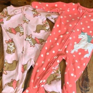 Footed pajamas for baby girl
